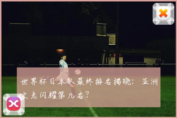 世界杯日本队最终排名揭晓：亚洲之光闪耀第几名？